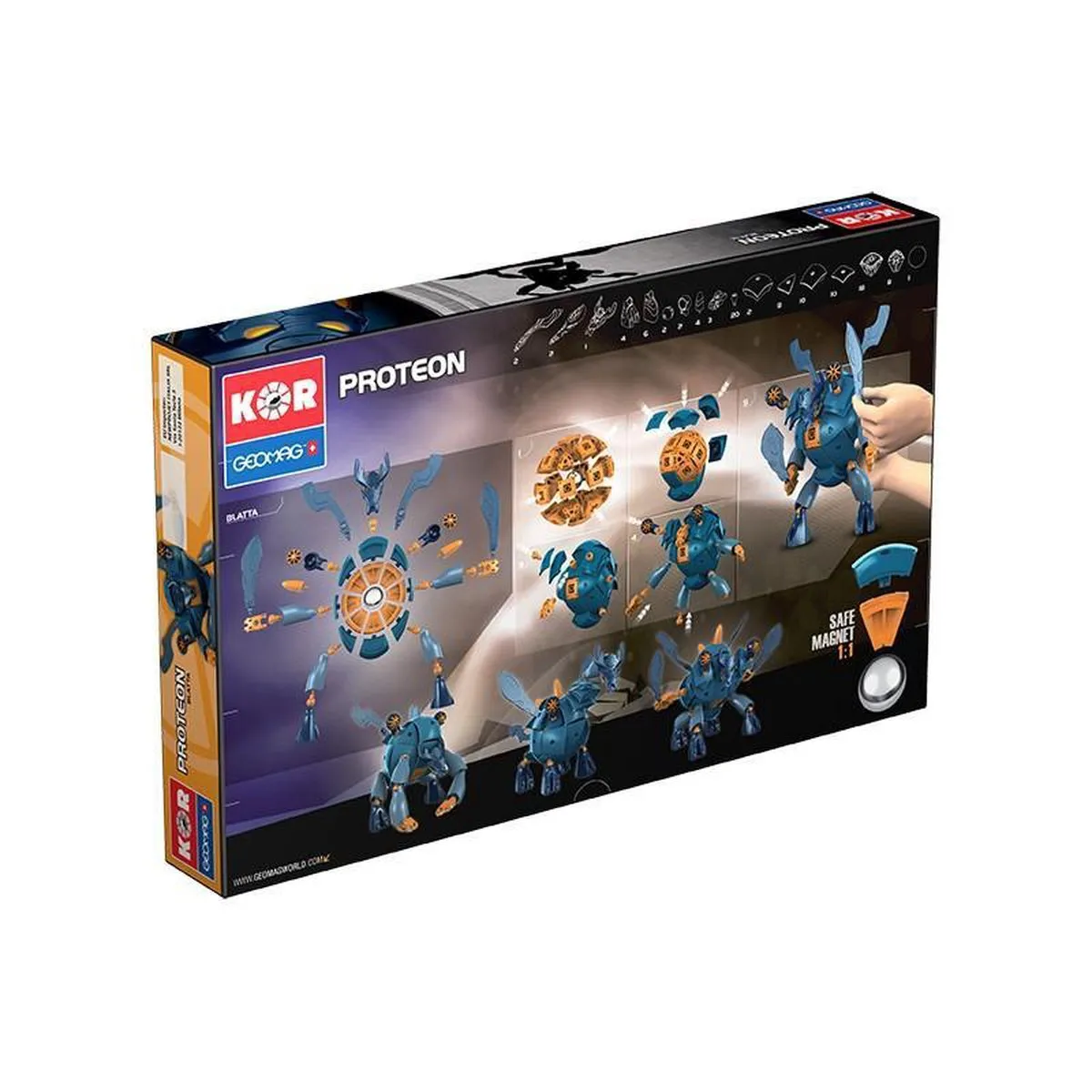 Geomag Kor Proteon GM631 Bouwset - 103-delig - Blauw/ Oranje