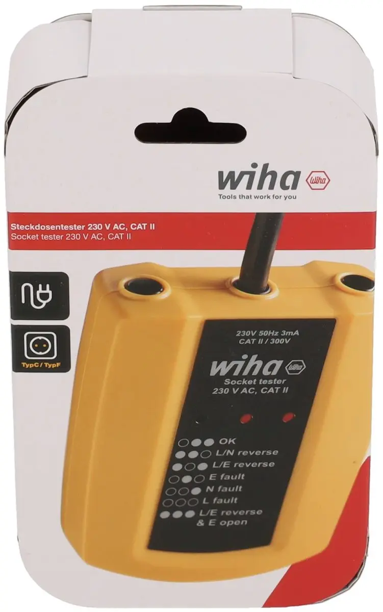 Wiha SB25561 Stopcontacttester 230V AC - CAT II - afbeelding 6 van 6