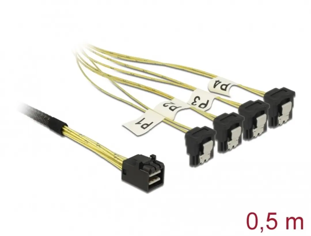 Delock Mini SAS HD naar 4x SATA Kabel 0.5m