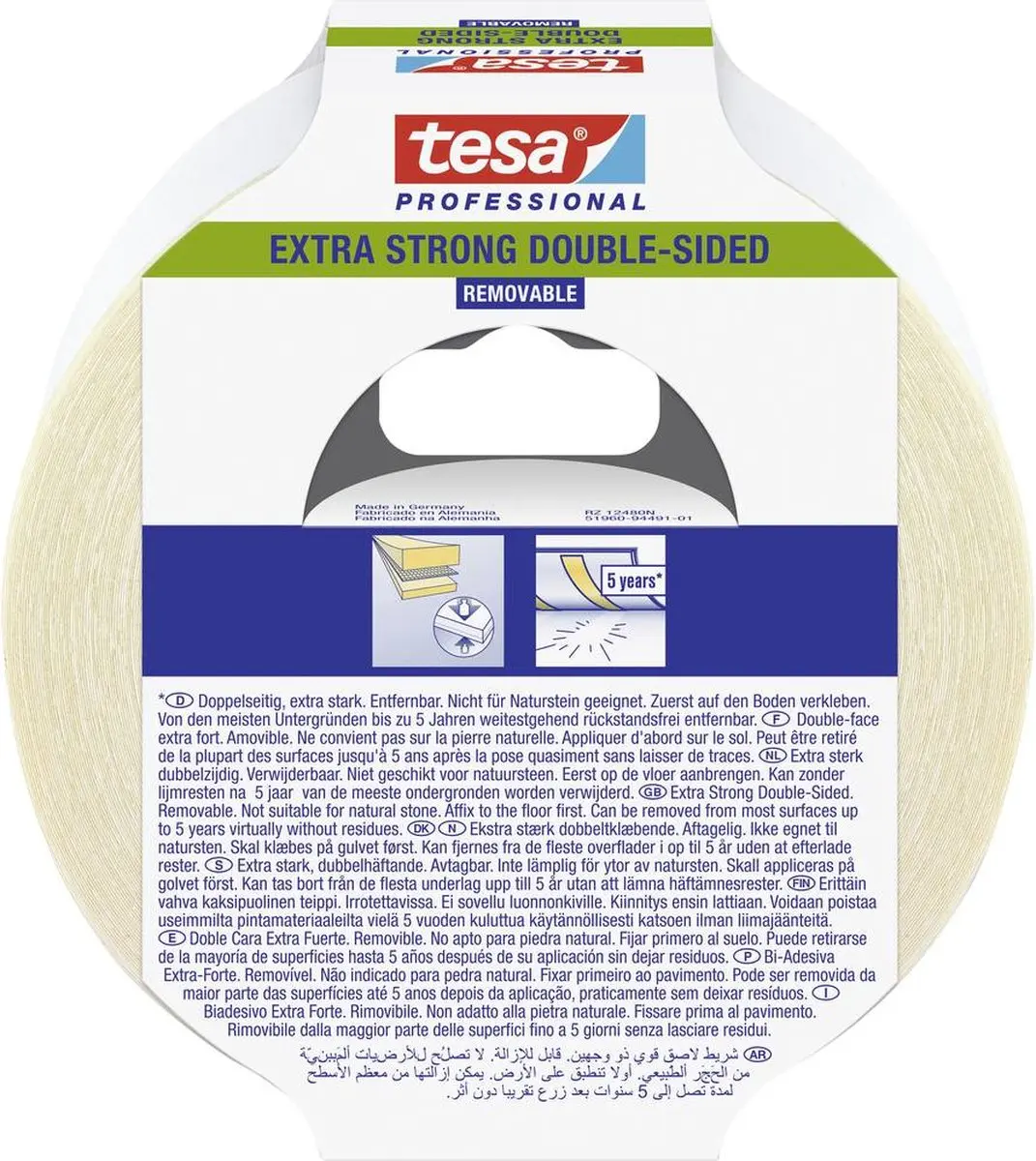 Tesa Dubbelzijdige Tapijttape Verwijderbaar 51960 - 1 Stuk