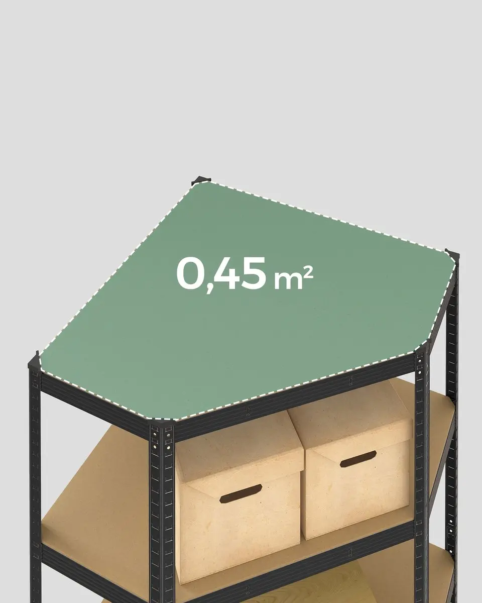 Songmics Stellingkast 5 Niveaus - 175 kg per plank - Inktzwart-Natuurbeige - afbeelding 6 van 6