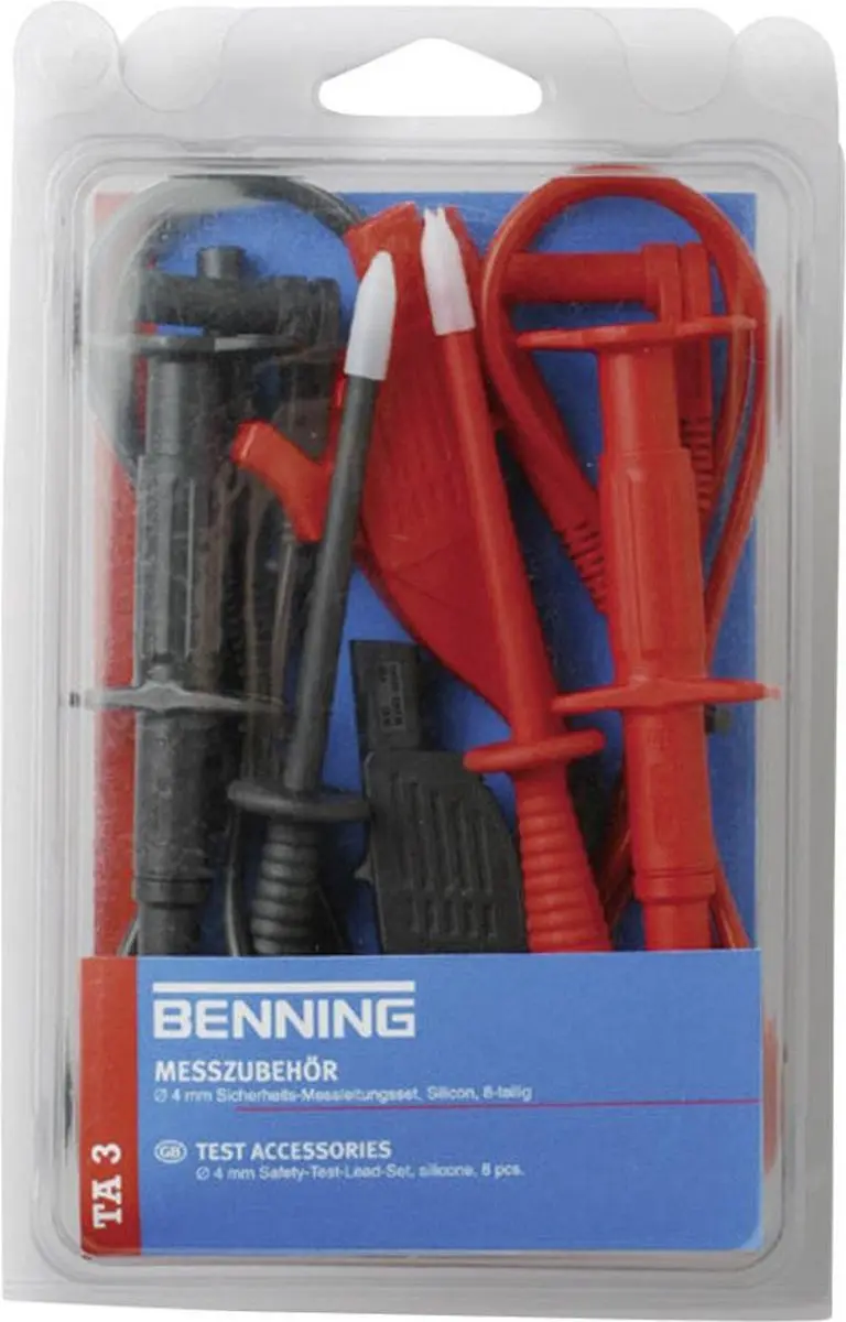 Benning TA 3 Veiligheidsmeetsnoerenset 1m - Rood/Zwart