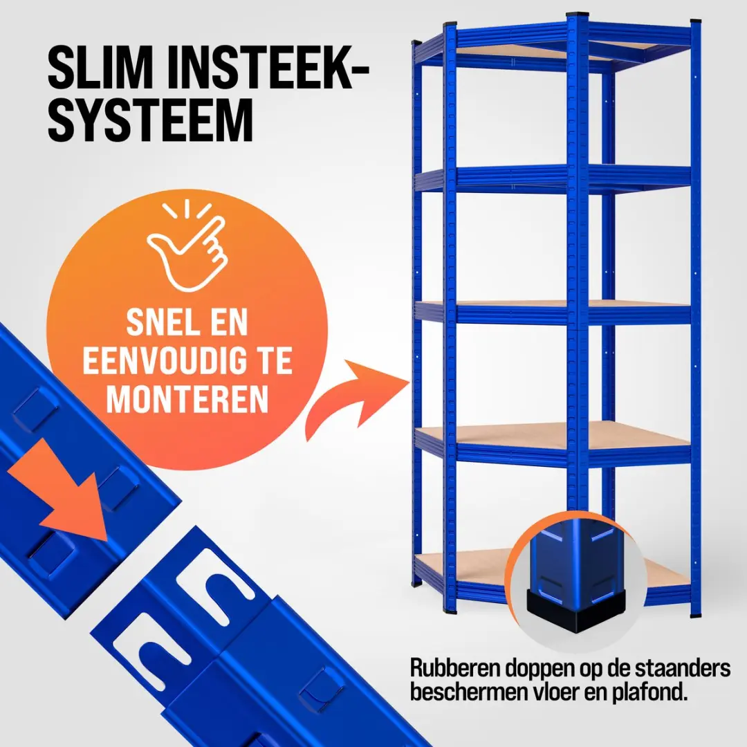 Monzana Stellingkast Set 3x Hoek 190x90x40cm - Blauw