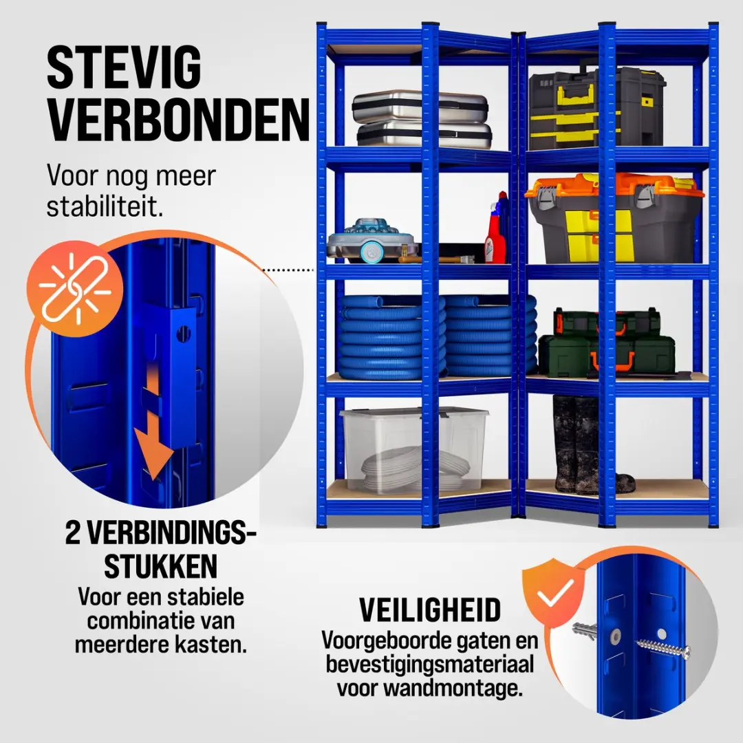 Monzana Stellingkast Set 3x Hoek 190x90x40cm - Blauw