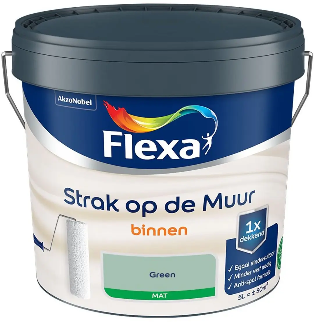 Flexa Strak Op De Muur Binnenmat Green Mengverf 5L