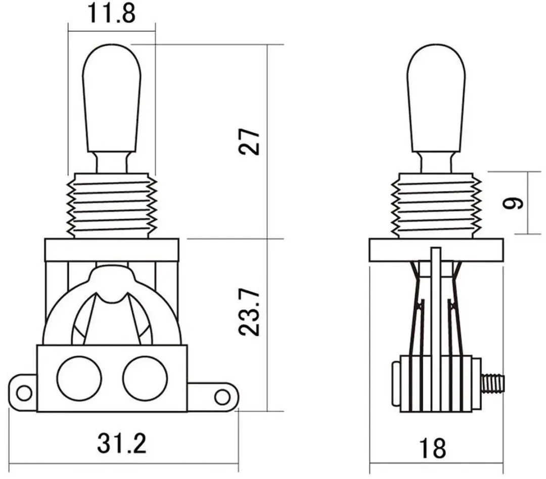 Boston SW-20-BN 3-weg Toggle Switch