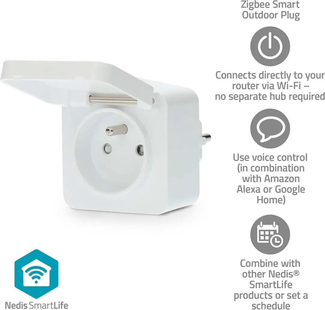 Nedis SmartLife Slimme Stekker Wi-Fi 3680W - Wit