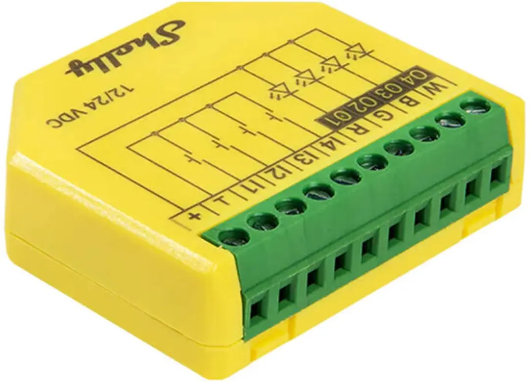 Shelly Plus RGBW PM SNDC-0D4P10WW - Domotica Verlichting - Geel