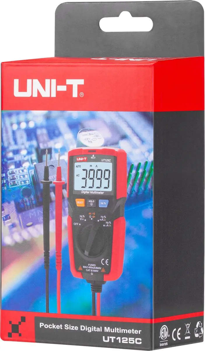 UNI-T UT125C Multimeter - 600V AC/DC - Zwart