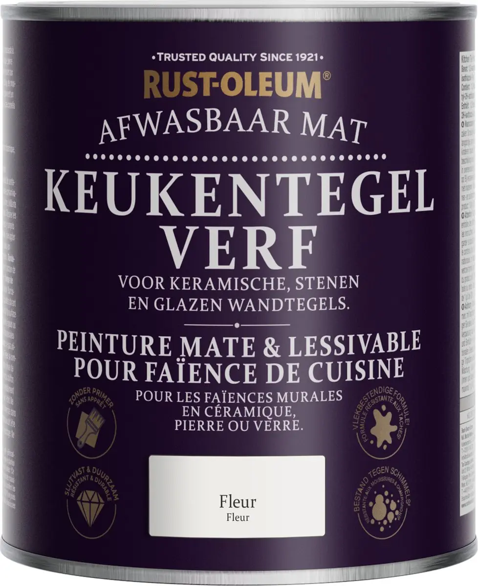 Rust-Oleum Fleur Verf 750ml - Keukentegels Grijs