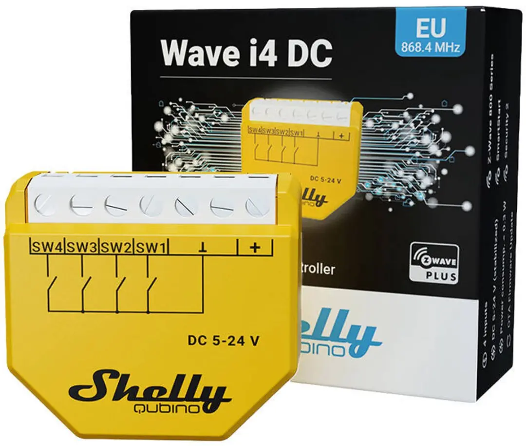 Shelly Qubino Wave i4 DC Scenariomodule - Geel