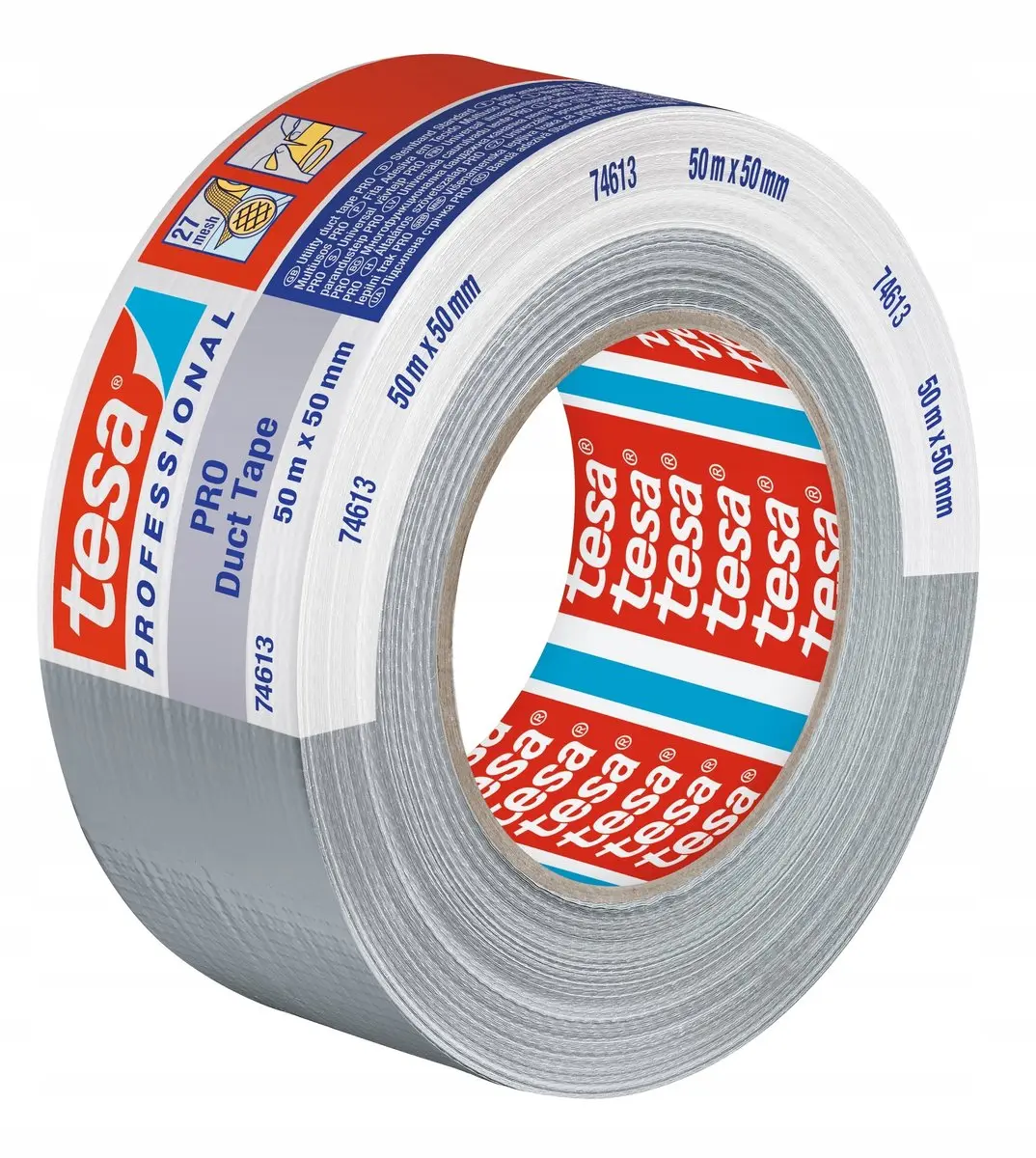 Tesa Duct Tape Zilver 50m x 50mm - 4 Rollen