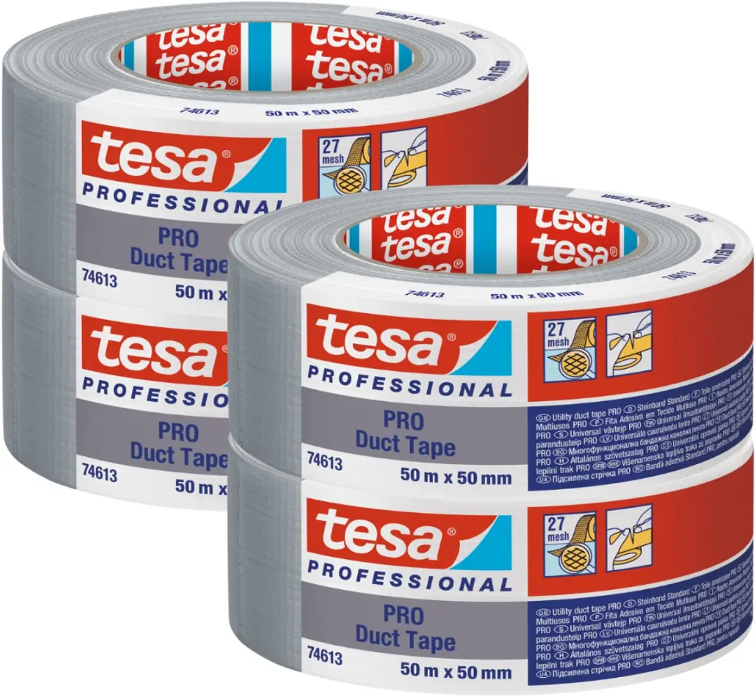 Tesa Duct Tape Zilver 50m x 50mm - 4 Rollen