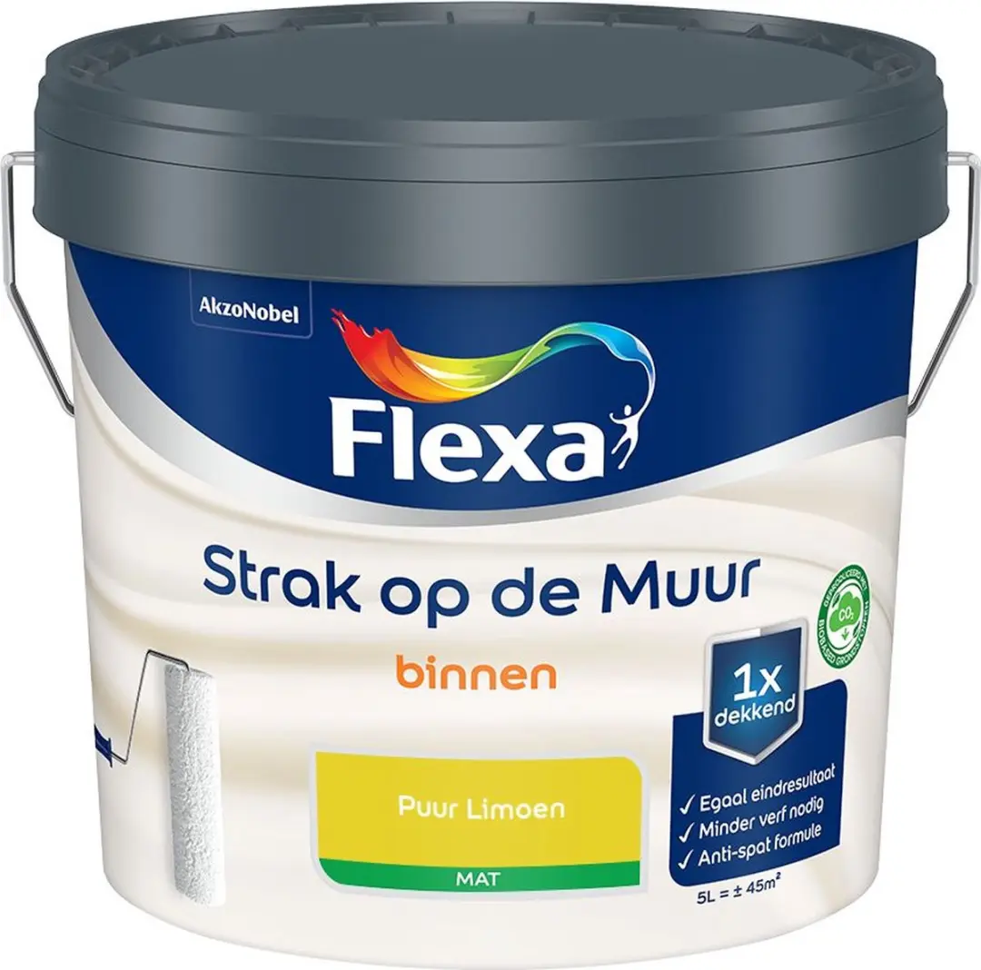 Flexa Strak Op De Muur Binnenmat Puur Limoen Mengverf 5L
