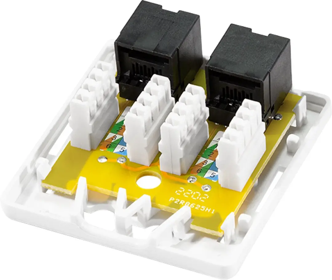 Logilink Cat.6A Wandcontactdoos 2x RJ45 - Wit