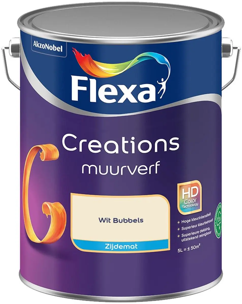 Flexa Creations Muurverf Zijdemat Wit Bubbels 5L