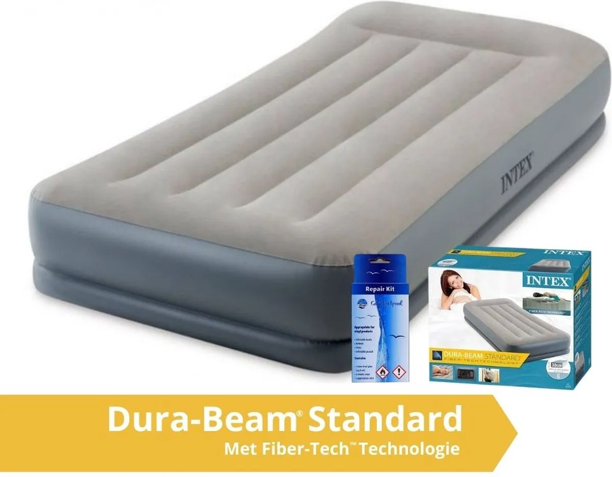 Intex Pillow Rest Mid-Rise Luchtbed 191x99x30cm - Grijs