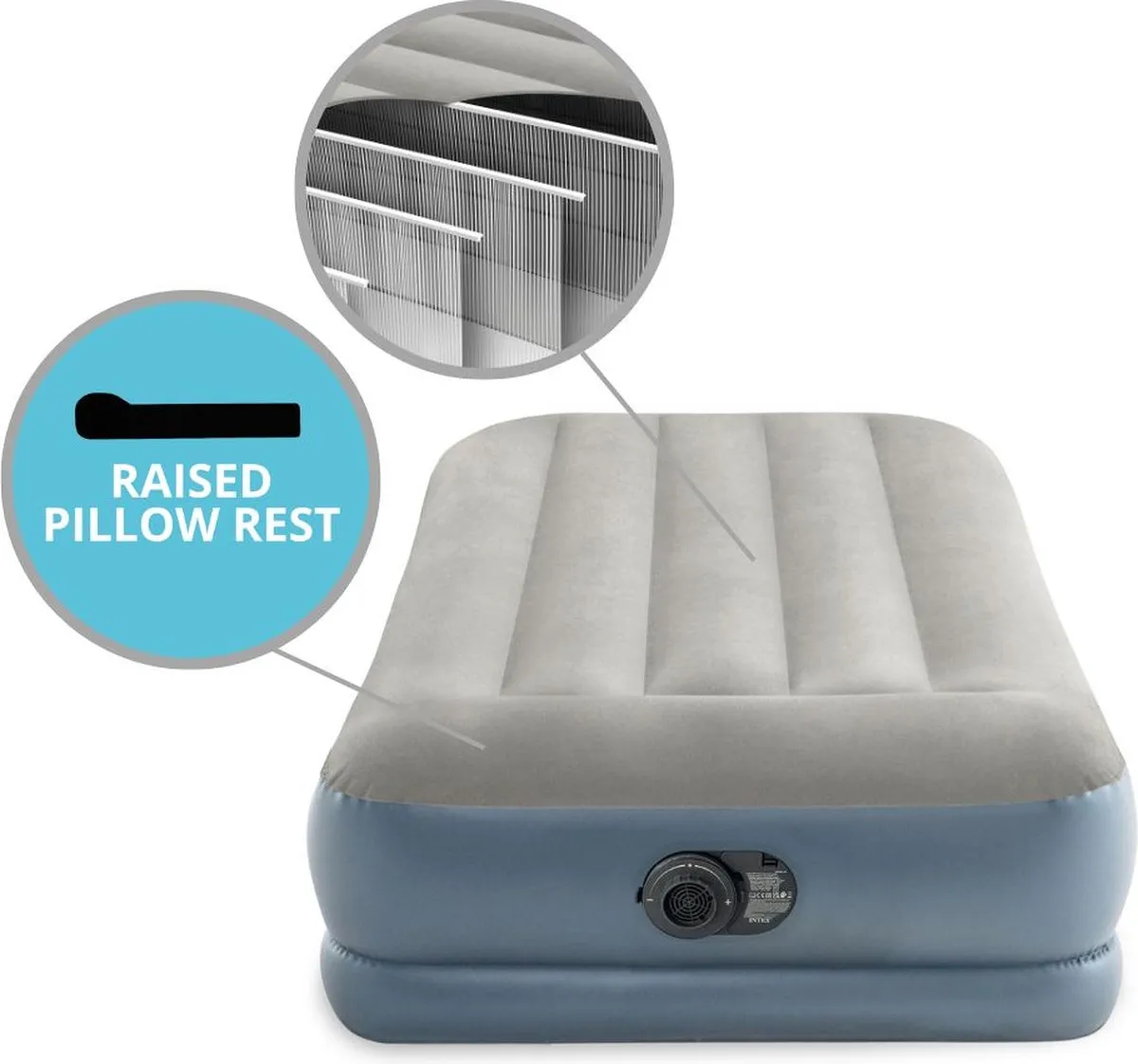 Intex Pillow Rest Mid-Rise Luchtbed 191x99x30cm - Grijs