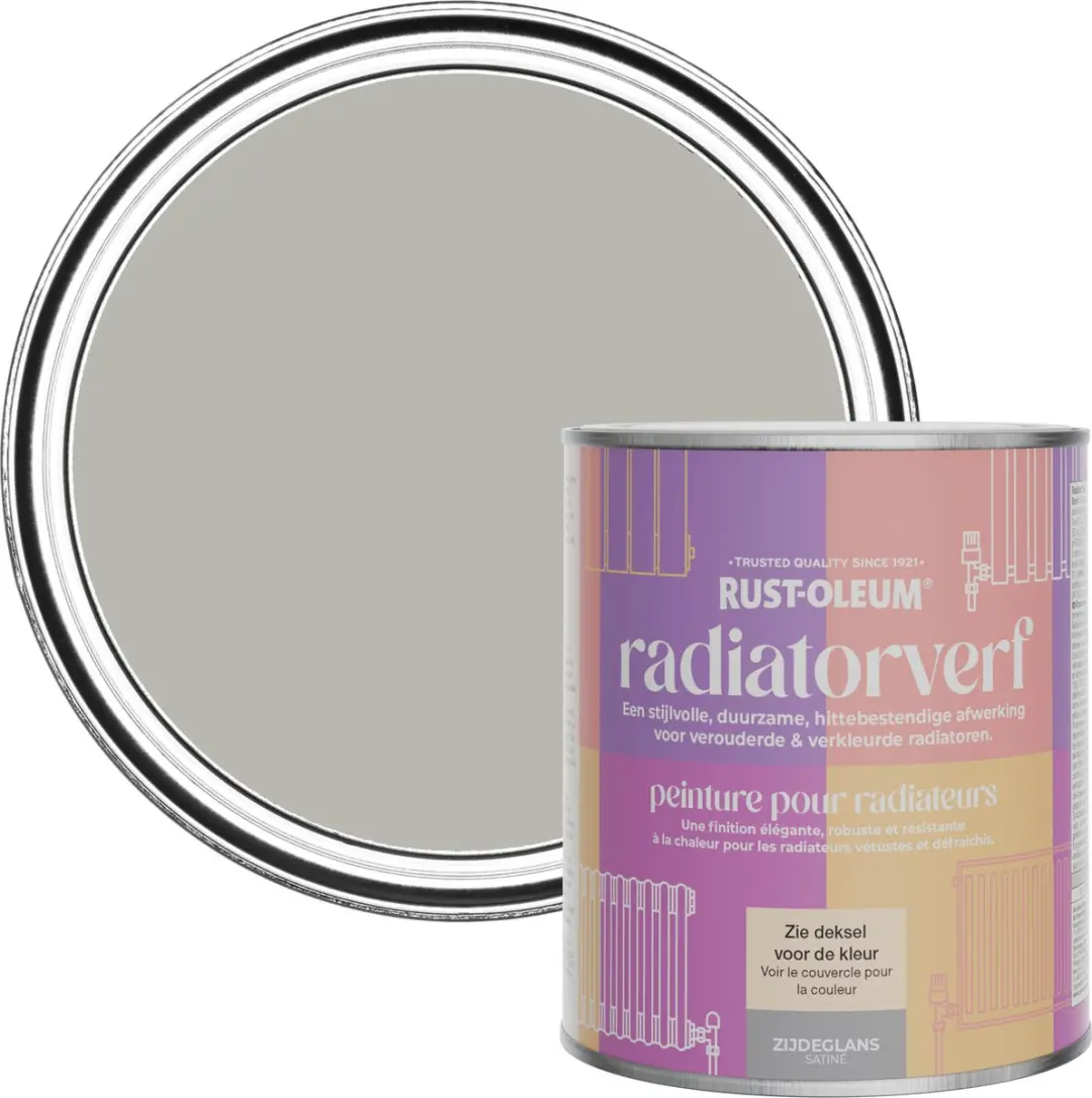 Rust-Oleum Grijs Radiatorverf Zijdeglans 750ml