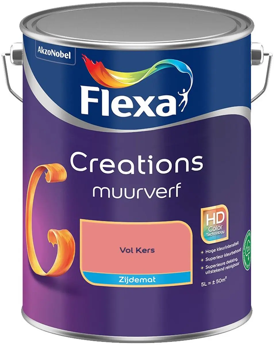 Flexa Creations Muurverf Zijdemat Vol Kers 5L