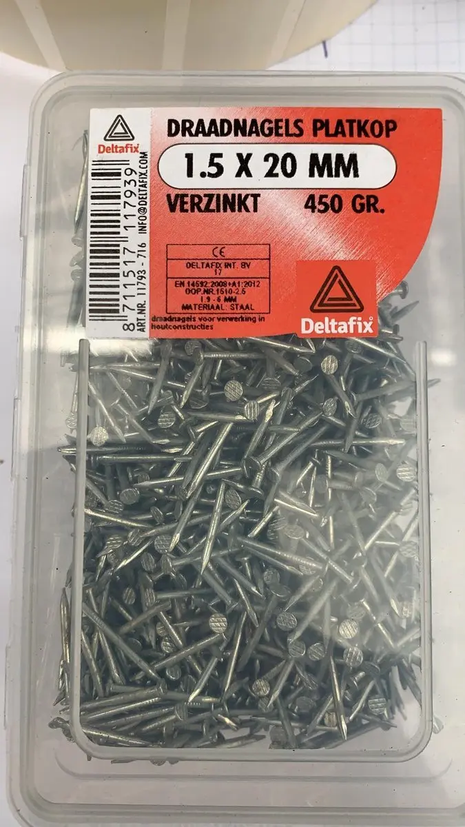 Deltafix Draadnagels 1,5x20mm - 450 gram