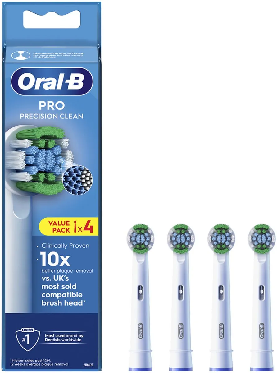 Oral-B Pro Precision Clean Opzetborstels 4 Stuks - Wit