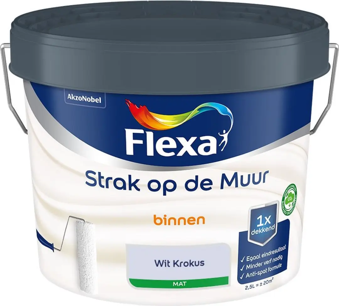 Flexa Strak Op De Muur Binnen Mat Wit Krokus Mengverf 2,5L