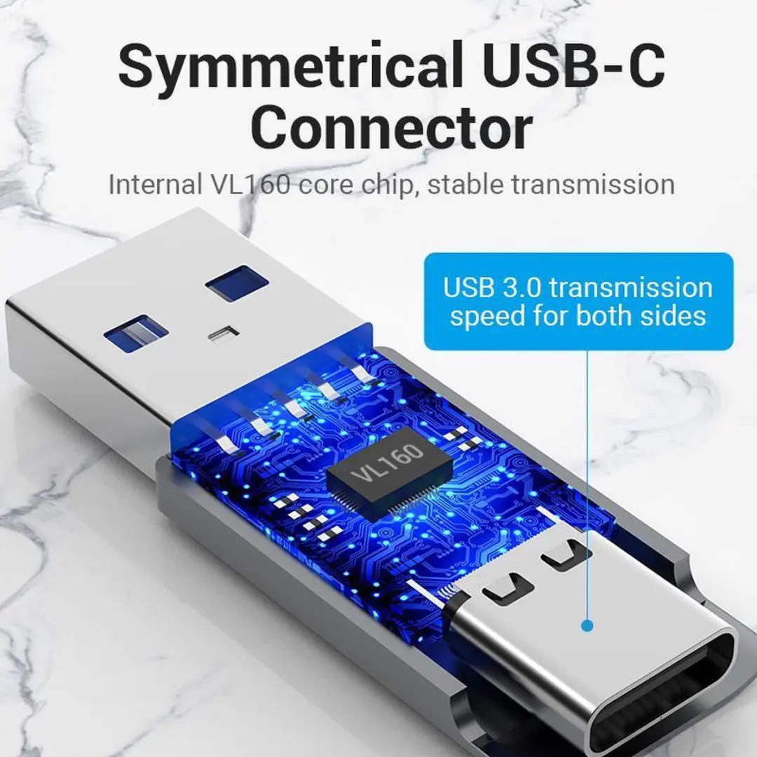 Vention USB-C 3.1 naar USB 3.0 Adapter CDPH0 - Zilver