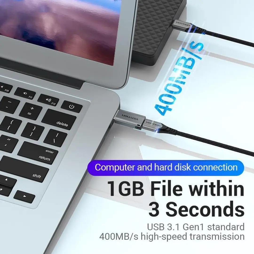 Vention USB-C 3.1 naar USB 3.0 Adapter CDPH0 - Zilver