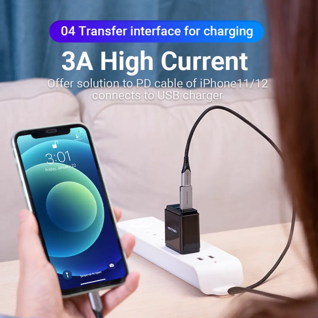 Vention USB-C 3.1 naar USB 3.0 Adapter CDPH0 - Zilver