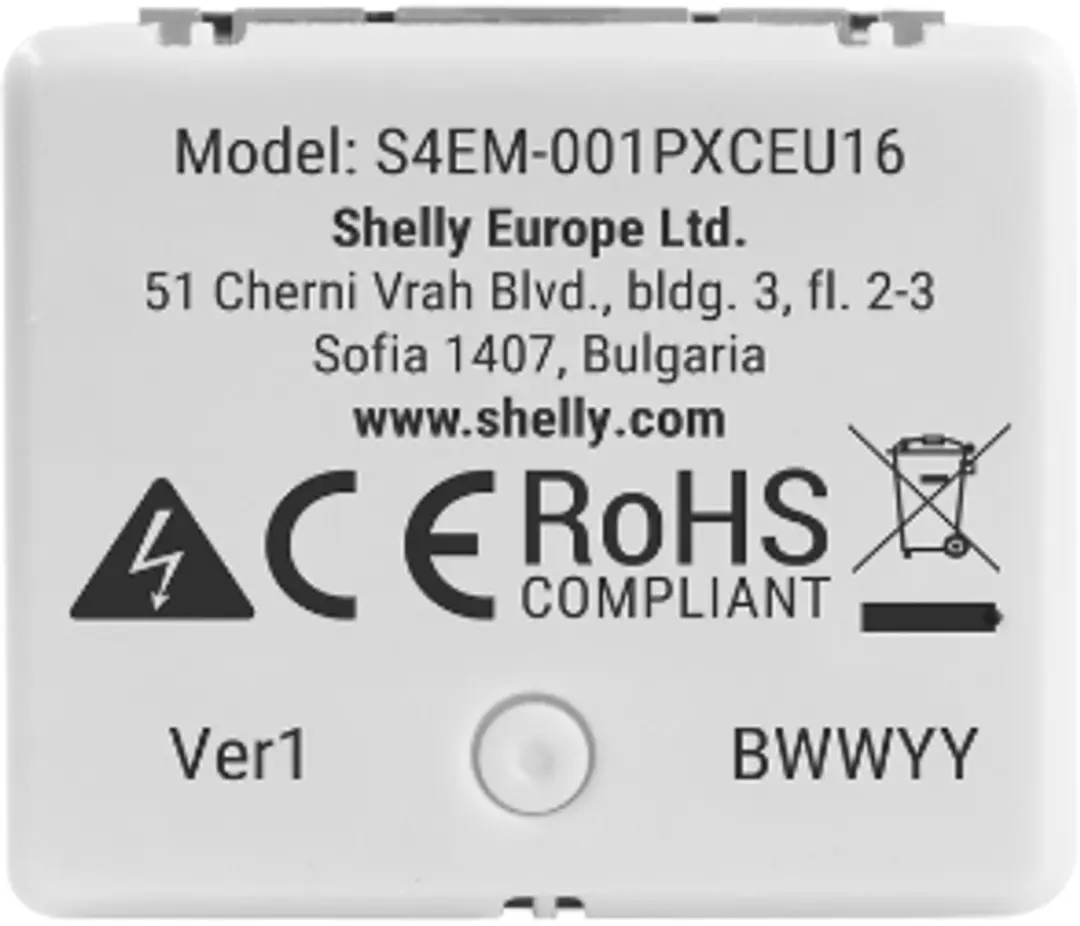 Shelly EM Mini Gen4 Energiemeter 16A - Wit
