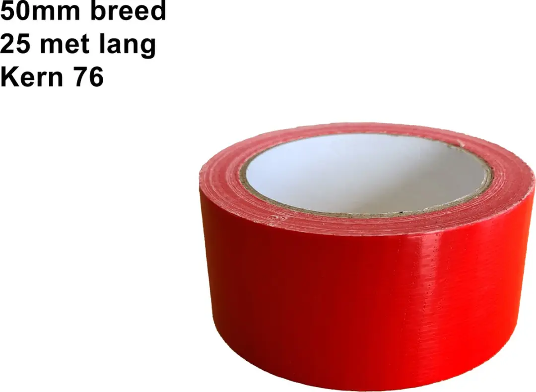 Kortpack Duct-tape 50mm x 25m - Rood - 1 Rol