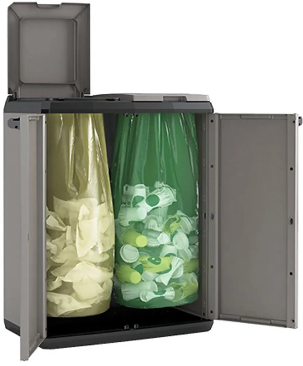 Keter Split Basic Recyclingbak 68x39x85cm - Donker grijs/zwart - afbeelding 6 van 6