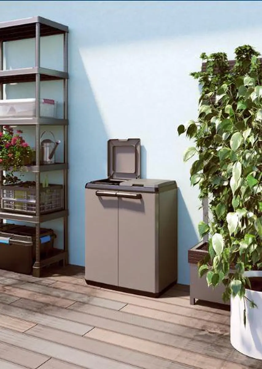 Keter Split Basic Recyclingbak 68x39x85cm - Donker grijs/zwart