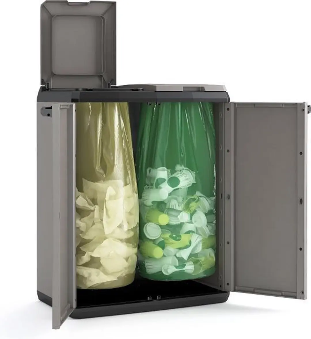 Keter Split Basic Recyclingbak 68x39x85cm - Donker grijs/zwart