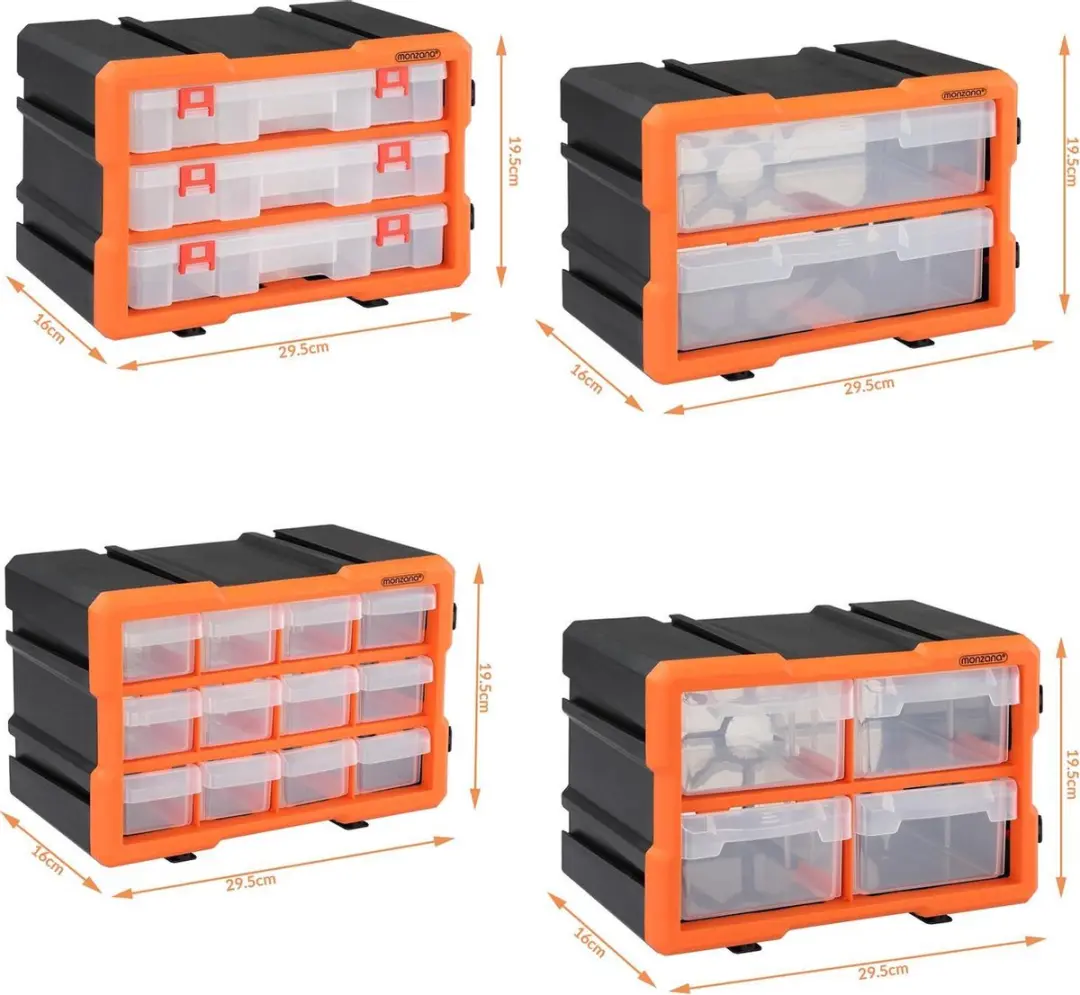 Monzana Gereedschapskist 72 Vakken - Zwart/Oranje