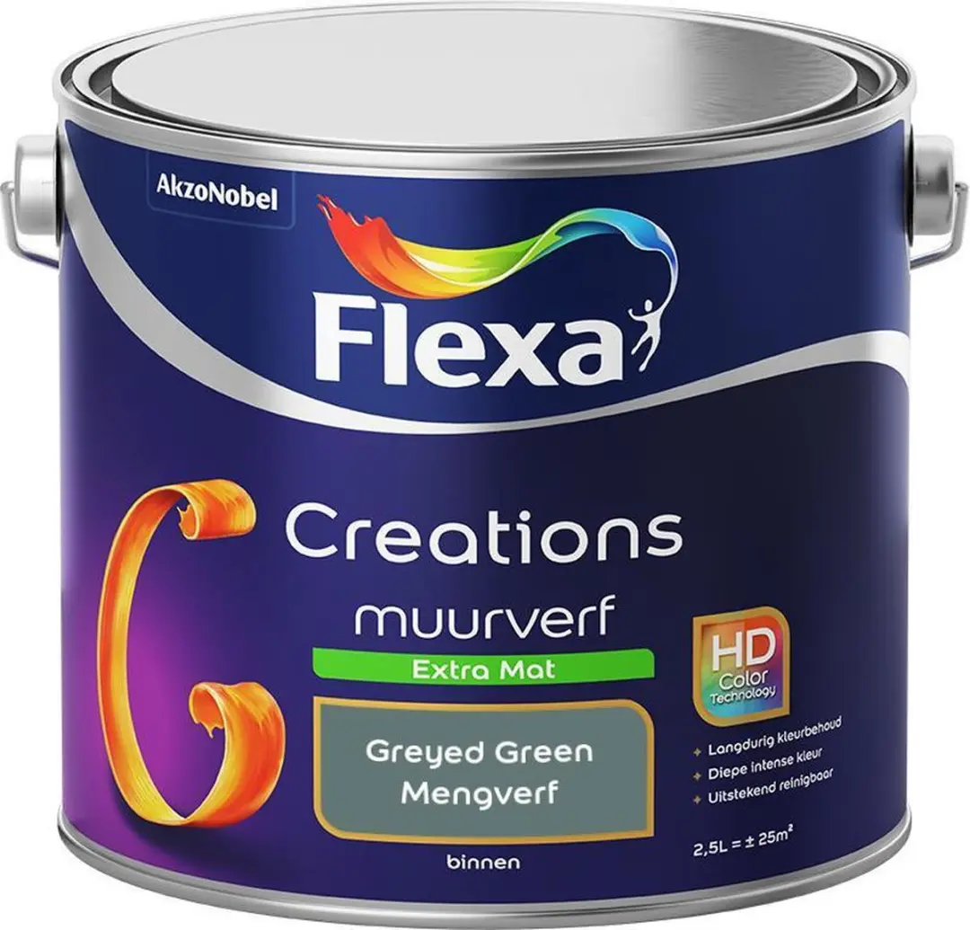 Flexa Creations Muurverf Extra Mat Greyed Green