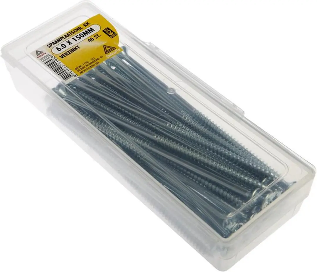Deltafix Spaanplaatschroeven 6.0x150mm - 40 Stuks - Grijs
