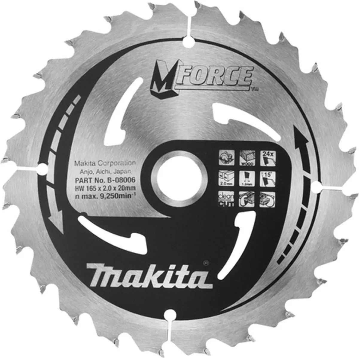 Makita M-Force HM Zaagblad Ø165mm 24T - Hout