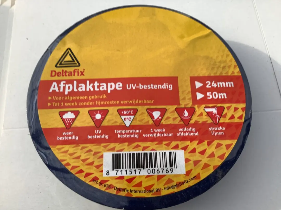 Deltafix UV-bestendig Afplaktape Blauw 24mm x 50m