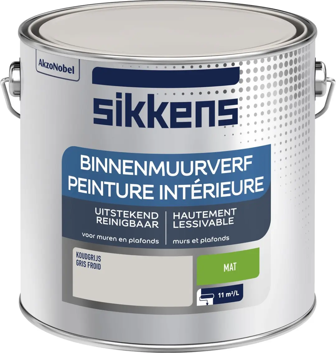 Sikkens Binnenmuurverf Mat Koudgrijs 2,5L