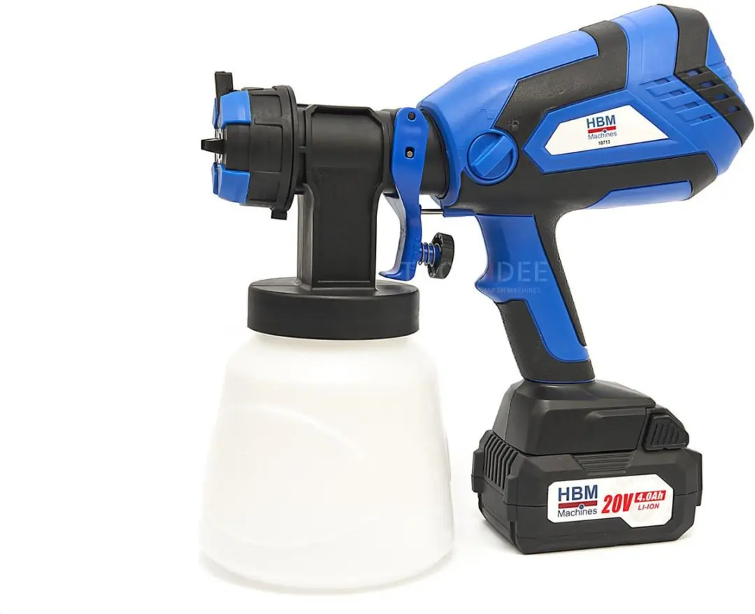 HBM 18V 4.0Ah Elektrische Verfspuit - 1L - Blauw/Zwart