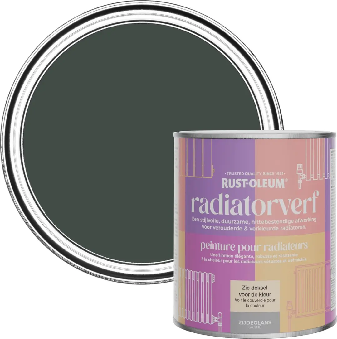 Rust-Oleum Zwart Radiatorverf Zijdeglans 750ml