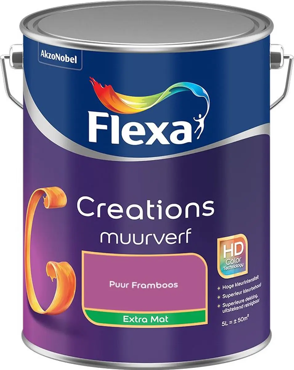 Flexa Creations Muurverf Extra Mat Puur Framboos 5L