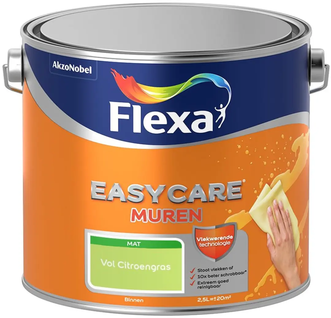 Flexa Easycare Muren Vol Citroengras Mengverf 2,5L