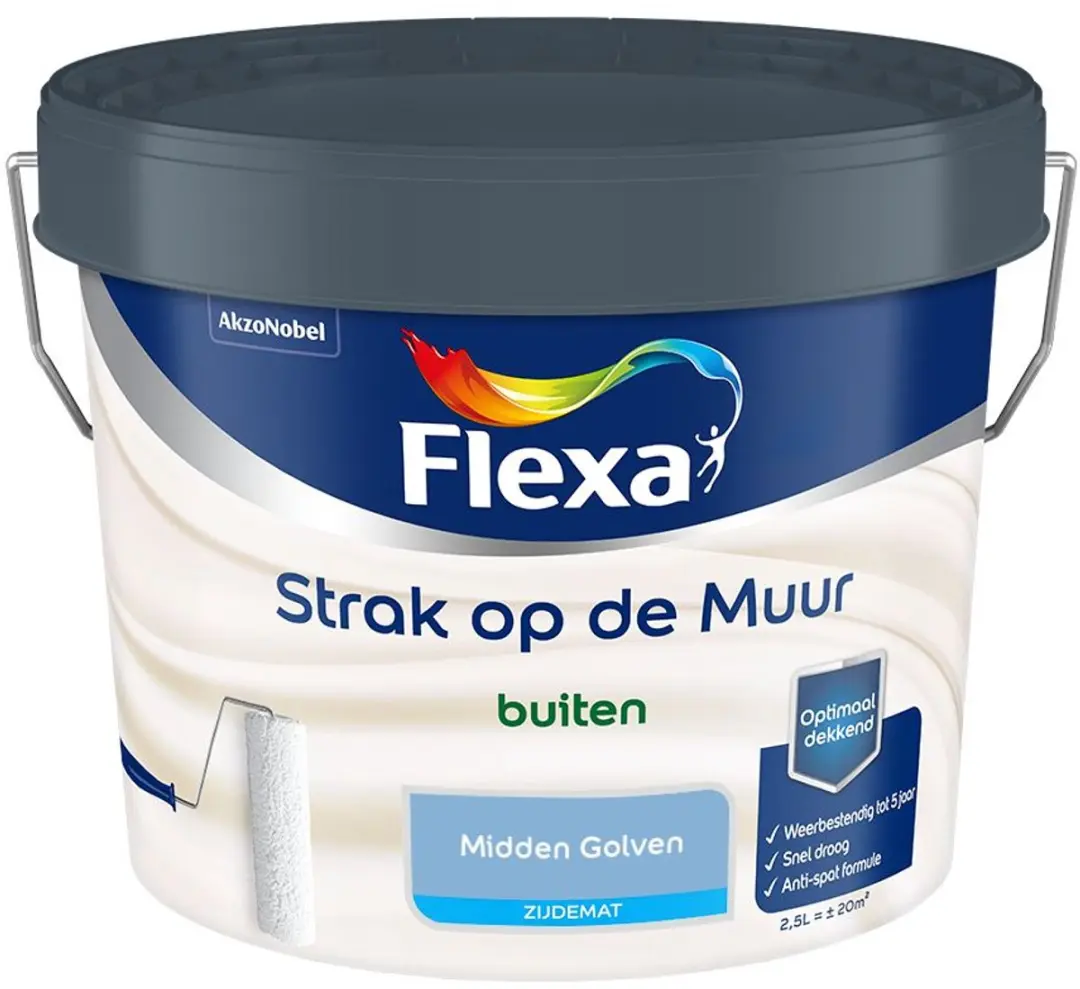 Flexa Strak Op De Muur Buiten Zijdemat Mengverf 2,5L