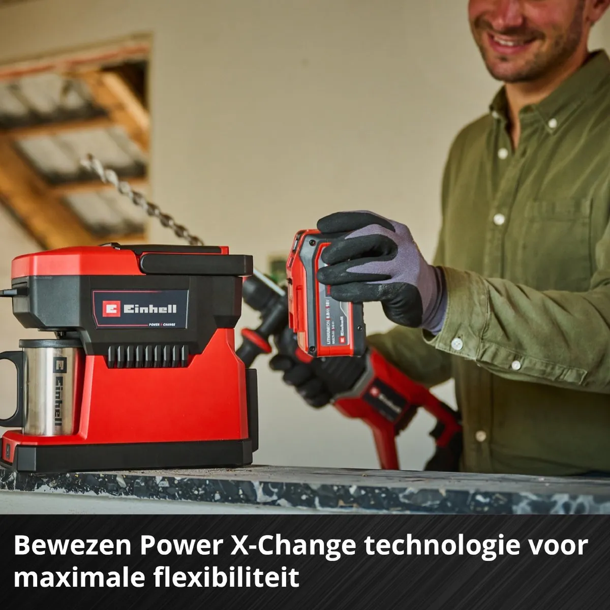 Einhell TE-CF 18 Li Solo Accu Koffiezetapparaat - 240ml - Rood/Zwart