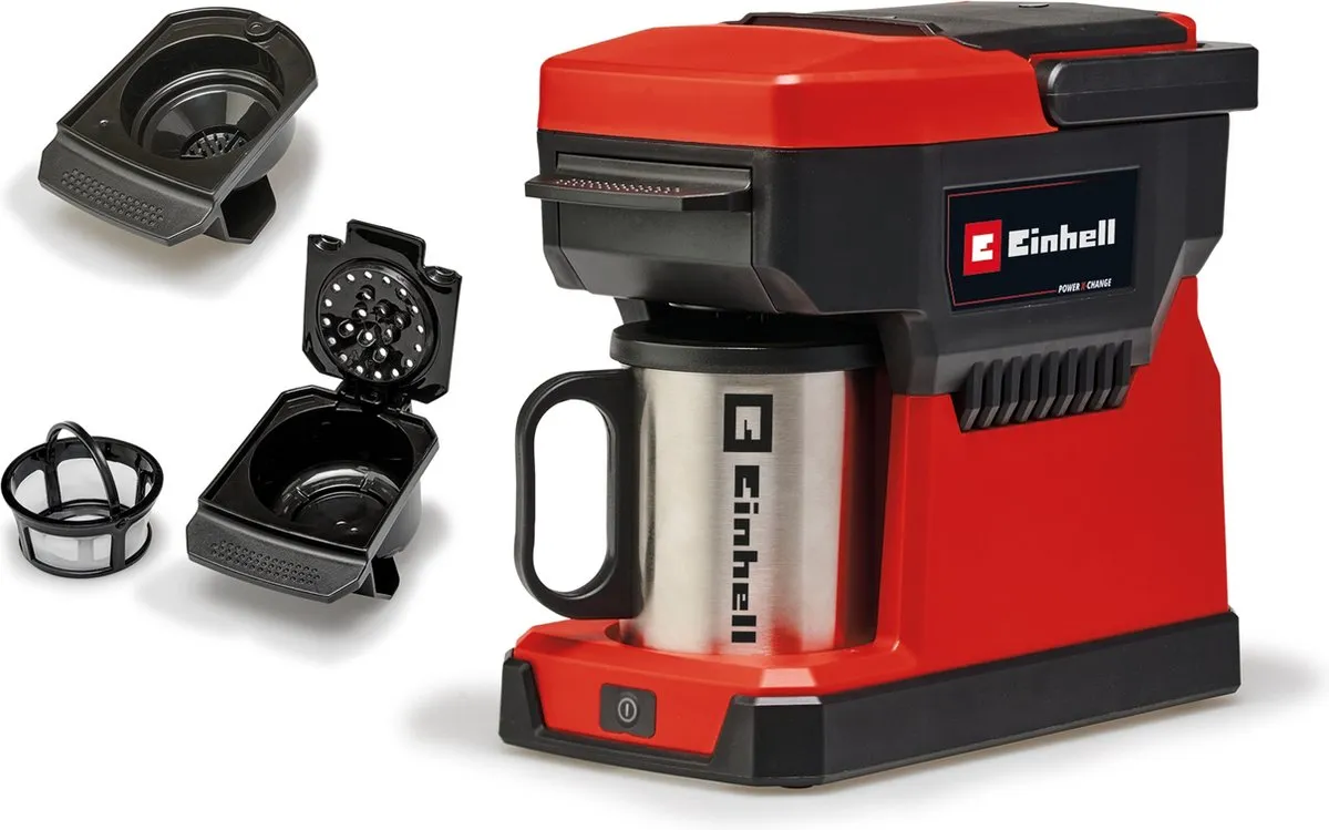 Einhell TE-CF 18 Li Solo Accu Koffiezetapparaat - 240ml - Rood/Zwart - afbeelding 6 van 6