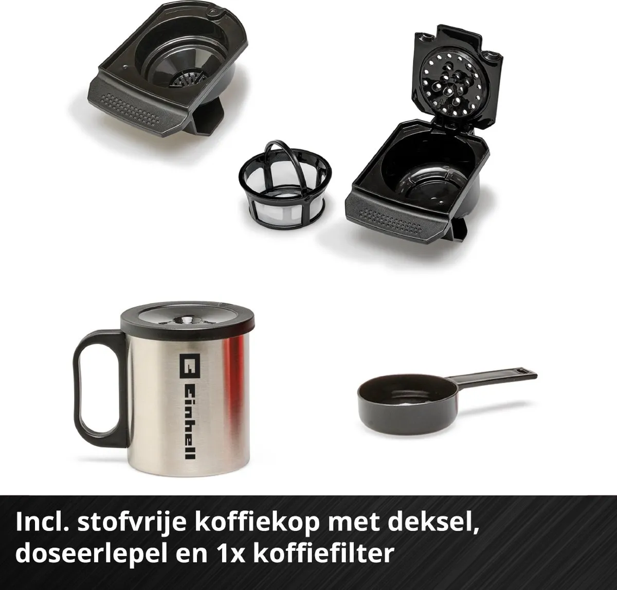 Einhell TE-CF 18 Li Solo Accu Koffiezetapparaat - 240ml - Rood/Zwart