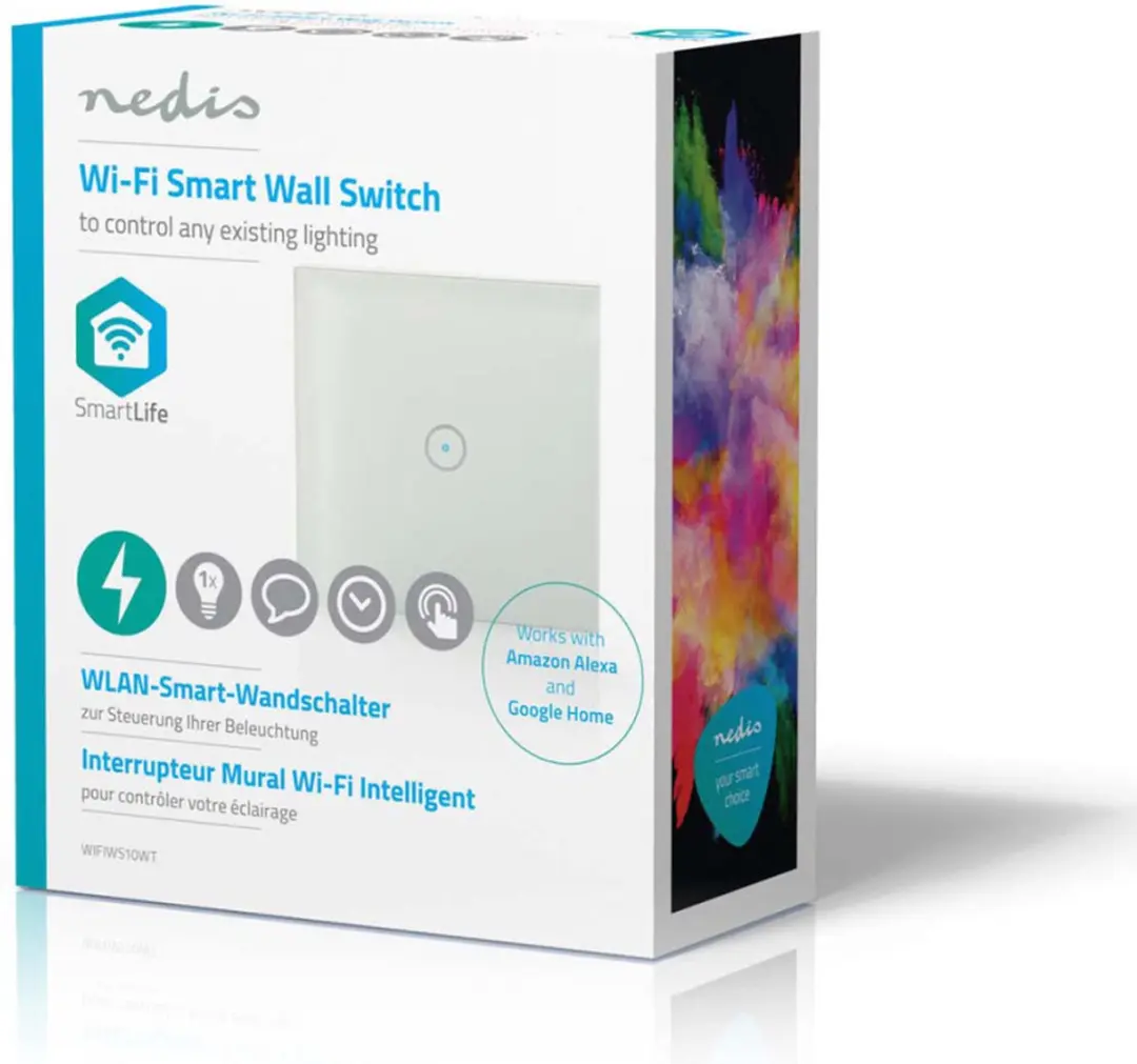 Nedis SmartLife Wandschakelaar 1000W - Glas - Wit